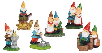 mini garden gnomes figurines set