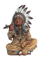 View Indian Chief Smoking a Pipe
