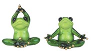 View Set of 2-Lotus Pose Yoga Frogs