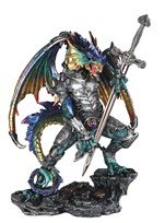 View Blue/Green Dragon with Armor & Sword