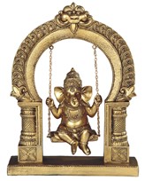 View Gold Ganesha on Swing