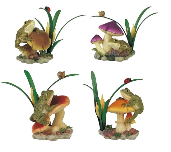 Frog on Mushroom 4 pc Set | GSC Imports