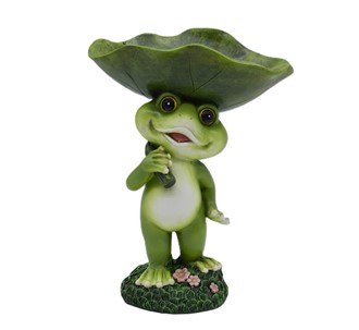 Frog with Lily Pad Bird Feeder | GSC Imports