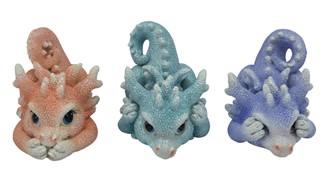 Colorful Dragon See/Speak/Hear No Evil Set | GSC Imports