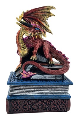 Red Dragon Book Stack Trinket Box | GSC Import