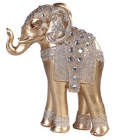 Grande Thai Buddha Nero Lilla Su Elefante 38 CM Poly Figura