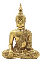 Grande Thai Buddha Nero Lilla Su Elefante 38 CM Poly Figura