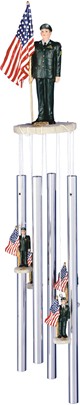 US Army with US Flag  Top Wind Chime