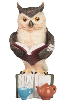 Owl Reading with Tea Set