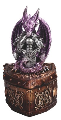 Purple Dragon with Sword Trinket Box