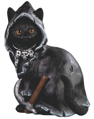 Cat Black Wearing Robe Scythe
