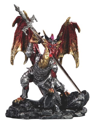 Red Dragon with Sword Guarding