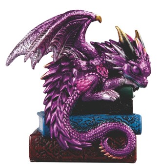 Purple Dragon Sleeping on Books