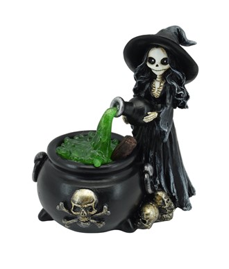 Skeleton Witch LED Cauldron