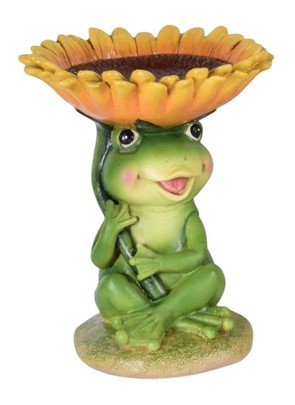 Cute Frog Holding Sunflower