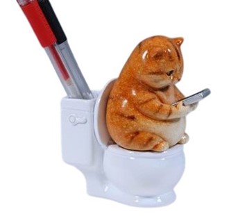 Orange Cat Toilet