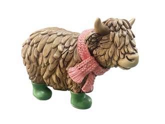 Highland Cow with Scarf and Boots