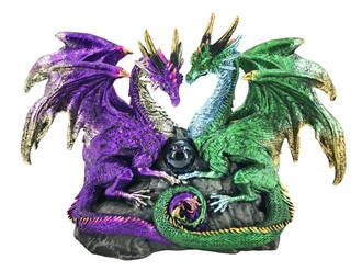 Purple and Green Twin Dragons