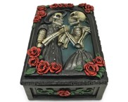 View Skull Couple Trinket Box