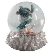 View Blue Sea Turtles Snow Globe White Coral