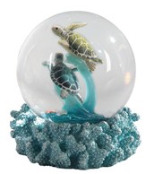 View Blue and Green Sea Turtles Snow Globe Blue Coral