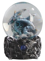 View Snow Globe Blue Dragon Castle Base