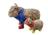 View Highland Cow Family with Scarf and Boots