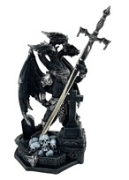View 3-Head Black Dragon with Sword/Skulls