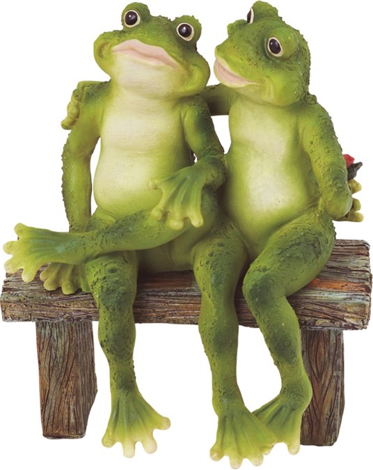 pure garden frog couple statue