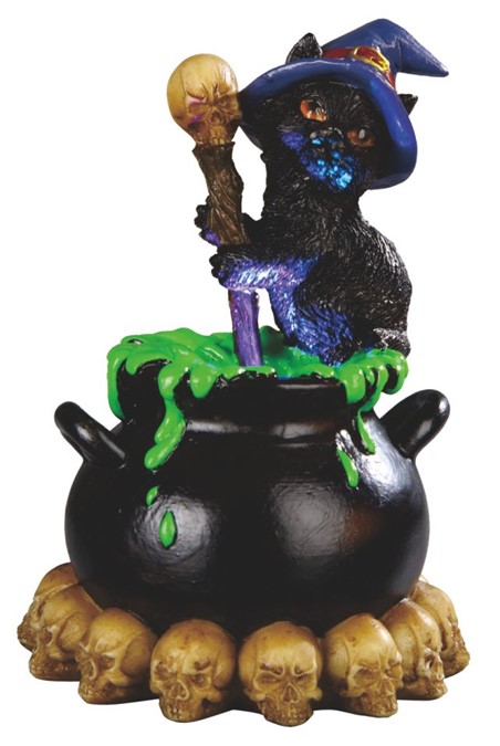 Cat, Cauldron, Potion With Led 